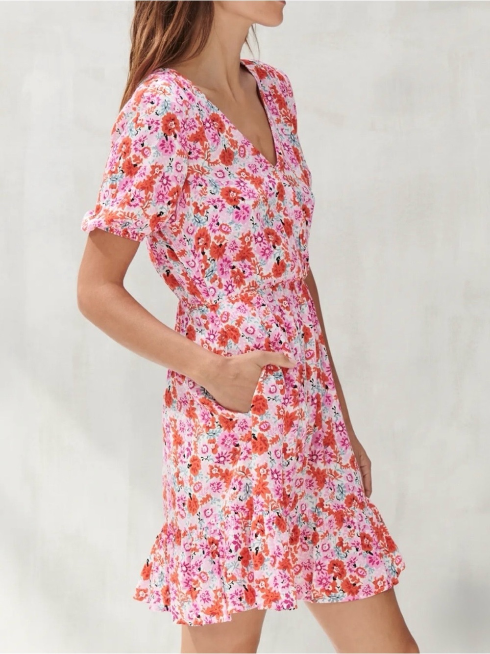 Lucky Brand Ditsy Floral Mila Wrap Dress Wmn’s M